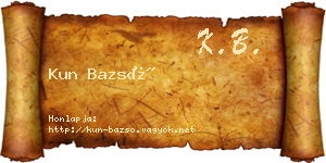 Kun Bazsó névjegykártya